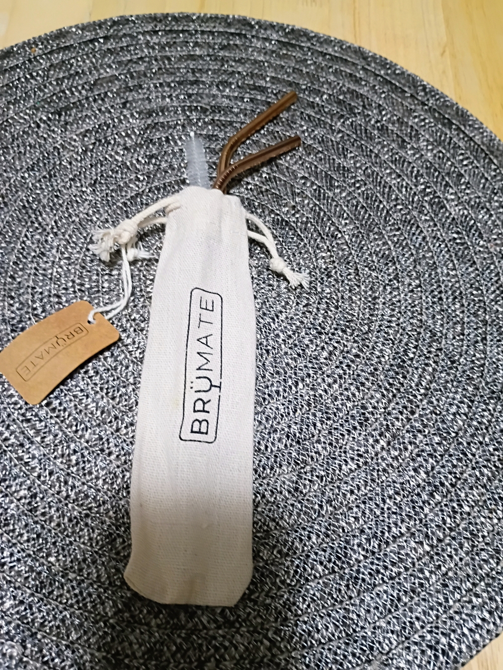 BrüMate Cream Drawstring Bottle Sleeve - Brumate
